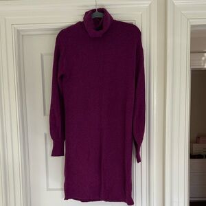 J. Crew Women's Rich Purple turtle Neck Sweaterdress - small